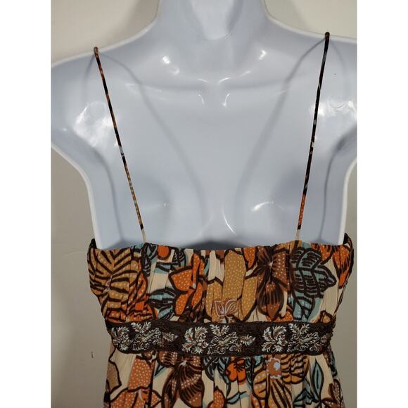 Nicolle Miller Studio Spaghetti Straps Beading LCocktail Dress Floral - Picture 8 of 11